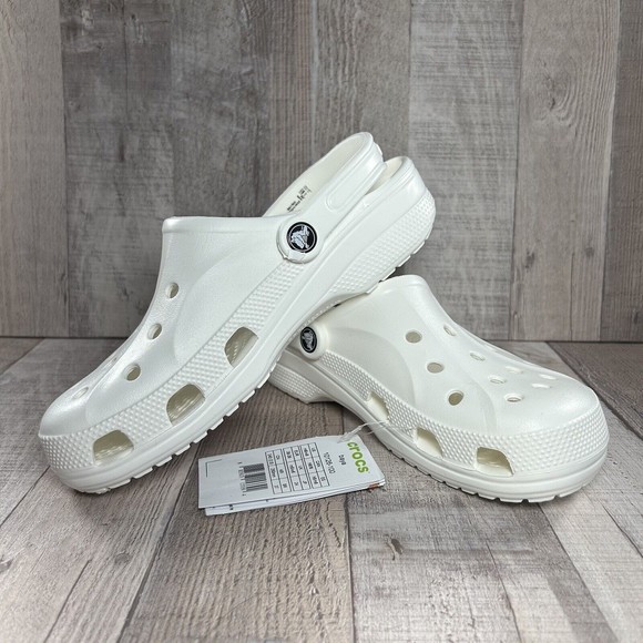 Crocs Baya Unisex Clog Shoes White Slip-On Men's Size 6 I Women's 8 10126-100 - Picture 2 of 12